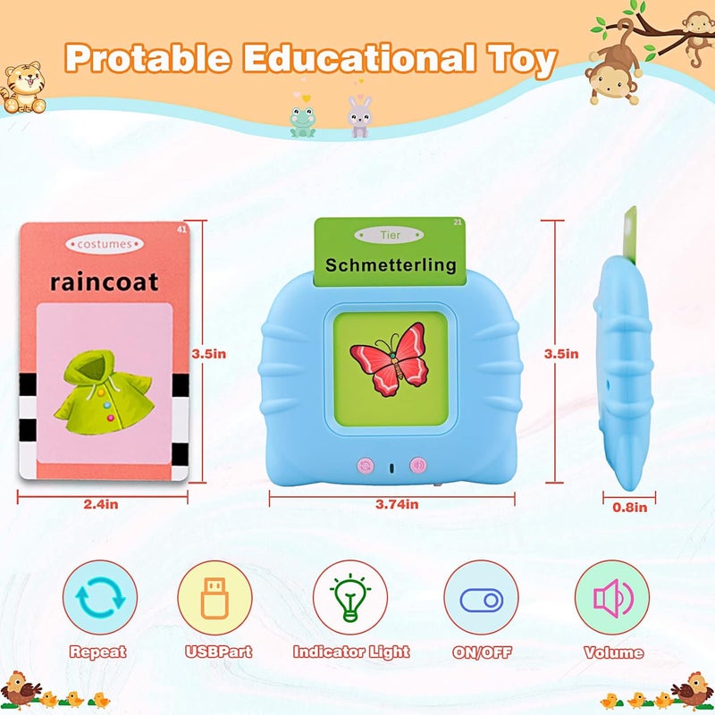 تاريومارت بطاقات تعليمية ناطقة للأطفال الصغار من عمر سنة إلى 6 سنوات، باللغة الإنجليزية البريطانية، 224 كلمة، ألعاب تعليمية صوتية، مورد تعليمي لمرحلة ما قبل المدرسة، لعبة إلكترونية تفاعلية، هدية عيد ميلاد للأطفال - Image 3
